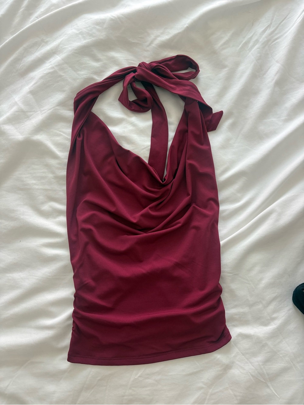 Garage Wine Halter Cowl Neck Camisole
